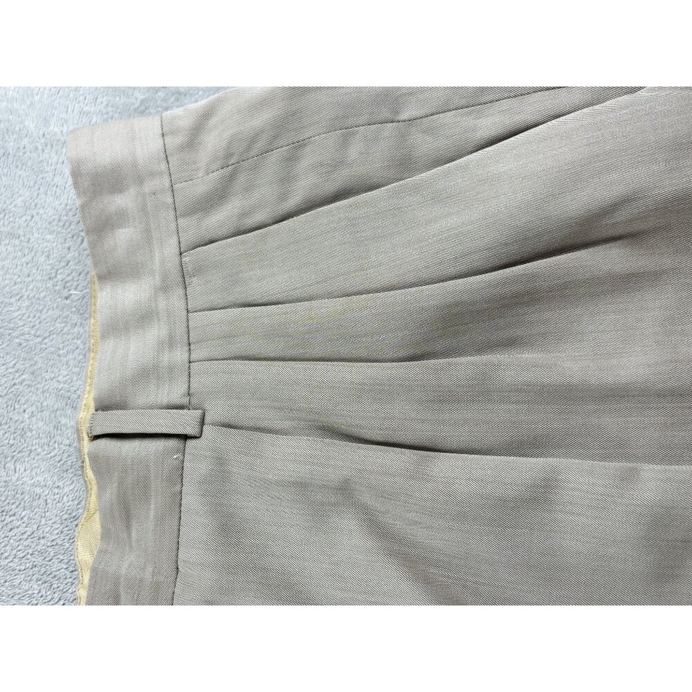 Ballin Pleated Pants Wool Silk Dress Mens 35 Preppy Educore Cuff Trousers - Picture 6 of 11